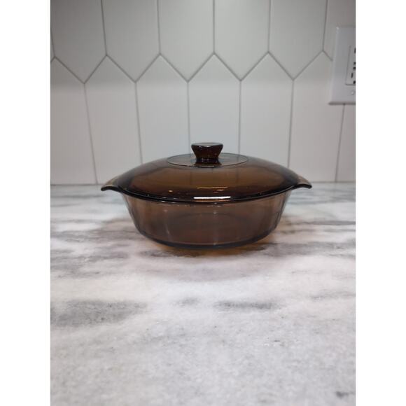 Anchor Hocking Glassware 1.5 Quart Amber Casserole Dish, Baking Cookware w/ Lid - Picture 1 of 14